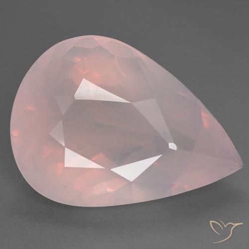 28.83 ct Pear Cut Rose Quartz, 25.3 x 18.4 mm From South Africa, Photo A