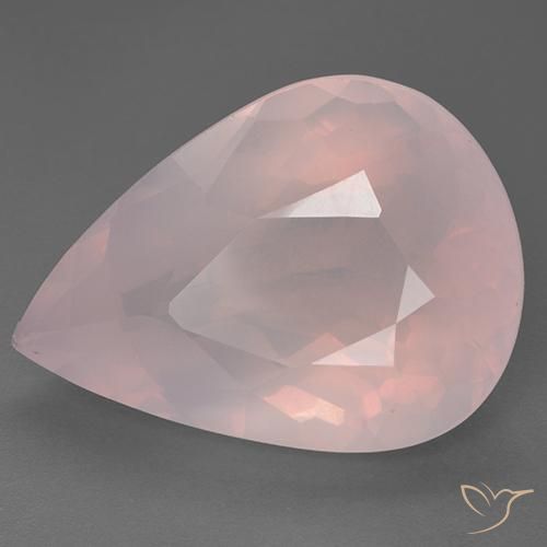 28.83 ct Pink Rose Quartz Stone, Natural Rose Quartz in Pear Facet Shape for Sale