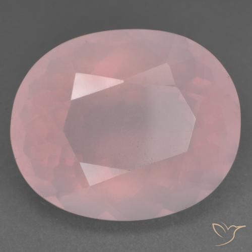 22.53 ct Pink Rose Quartz Stone, Natural Rose Quartz in Oval Facet Shape for Sale
