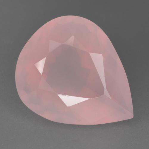 Medium Pink Розовый Кварц Камень - 35.1ct Фасетная Груша (ID: 528676)