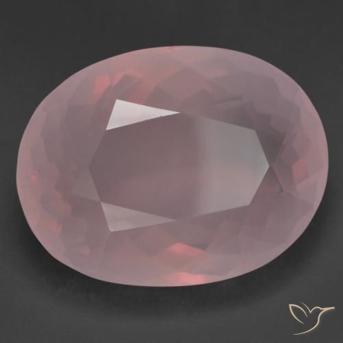 41.36 ct Pink Rose Quartz Stone, Natural Rose Quartz in Oval Facet Shape for Sale