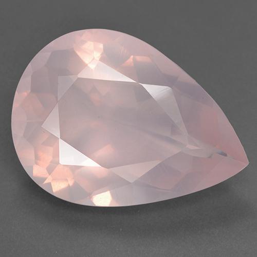 Rosado coral Cuarzo Rosa Gema - 22.4ct Corte en forma de pera (ID: 528815)