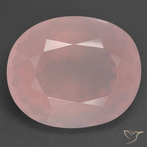 39.78 ct Pink Rose Quartz Stone, Natural Rose Quartz in Oval Facet Shape for Sale