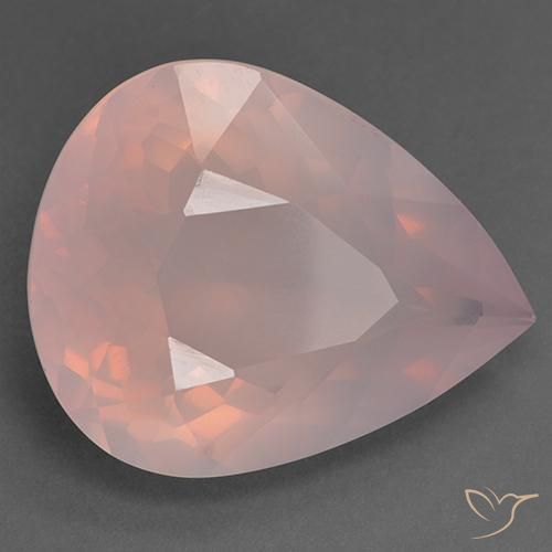 33.24 ct Pink Rose Quartz Stone, Natural Rose Quartz in Pear Facet Shape for Sale