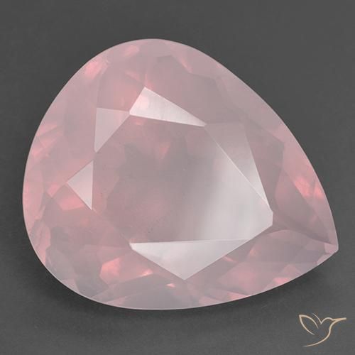 36.50 ct Pink Rose Quartz Stone, Natural Rose Quartz in Pear Facet Shape for Sale