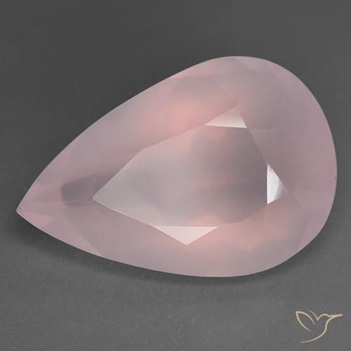 43.39 ct Pink Rose Quartz Stone, Natural Rose Quartz in Pear Facet Shape for Sale
