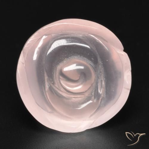 Cuarzo Rosa Rosa Rosa tallada de 16,7 x 16,4mm de Brasil, peso de 15.56 ct, piedra preciosa natural No tratado en claridad Translúcido, Cuarzo Rosa de 1 pieza - Color: Rosado coral, dureza Mohs de 7 Adecuado para joyas de uso diario, Photo A