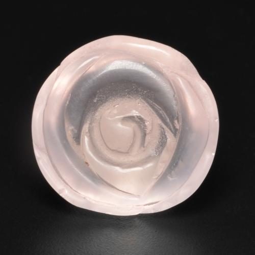 14.00 ct Pink Rose Quartz Stone, Natural Rose Quartz in Carved Rose Shape for Sale