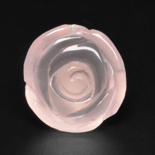 Coral Pink Rose Quartz Gem - 9.8ct Carved Rose (ID: 582802)