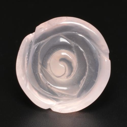 Light Coral Pink Rose Quartz Gem - 12.2ct Carved Rose (ID: 582804)