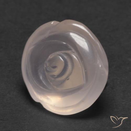 Light Pink Rose Quartz Gem - 13.9ct Carved Rose (ID: 582934)