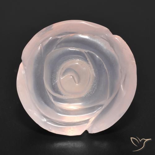 15.96ct Natural Flamingo Pink Rose Quartz, Flower Cut, Translucent