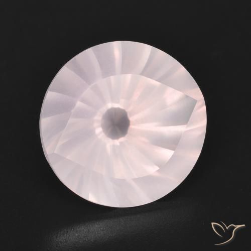 5.59 ct Pink Rose Quartz Stone, Natural Rose Quartz in Round Concave Cut Shape for Sale
