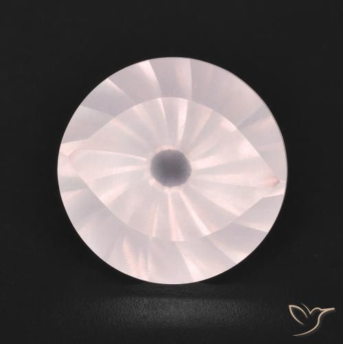 5.66 ct Round Concave Cut Rose Quartz, 12.1 mm From Brazil, Photo A