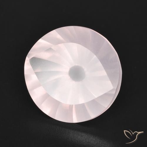 5.66 ct Pink Rose Quartz Stone, Natural Rose Quartz in Round Concave Cut Shape for Sale