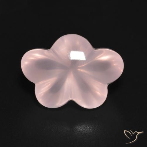 6.35ct Natural Rose Pink Rose Quartz, Flower Cut, Transparent