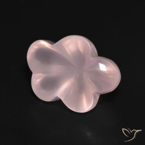 6.35 ct Pink Rose Quartz Stone, Natural Rose Quartz in Carved Flower Shape for Sale