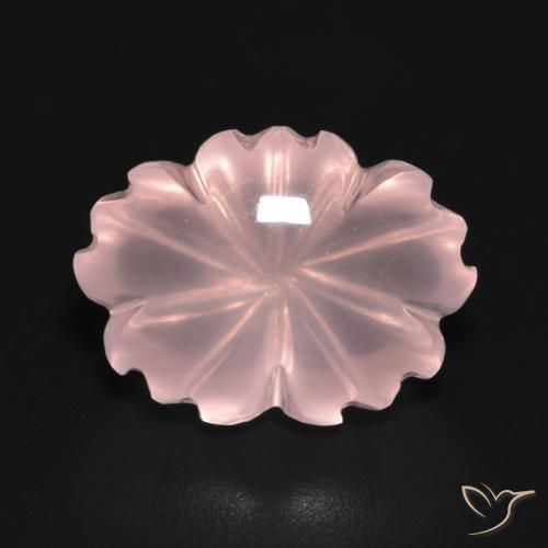 Cuarzo Rosa Flor tallada de 10,52 ct de Brasil, Dimensión 16,1 x 11,9mm, Claridad Transparente, Piedra preciosa natural No tratado, 1 pieza de Cuarzo Rosa en color Rosado medio, Dureza Mohs de 7 Adecuado para joyas de uso diario, Photo A