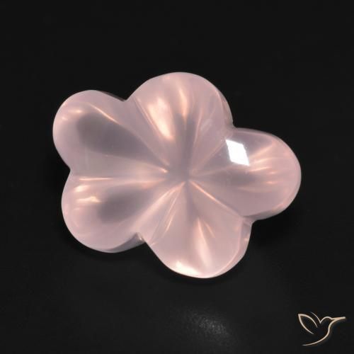 9.48 ct Pink Rose Quartz Stone, Natural Rose Quartz in Carved Flower Shape for Sale