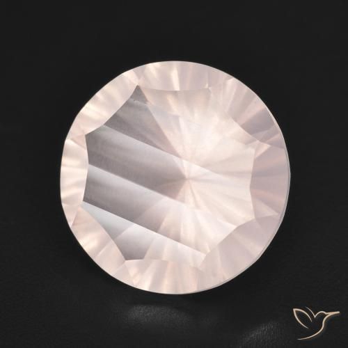 5.23 ct Pink Rose Quartz Stone, Natural Rose Quartz in Round Concave Cut Shape for Sale