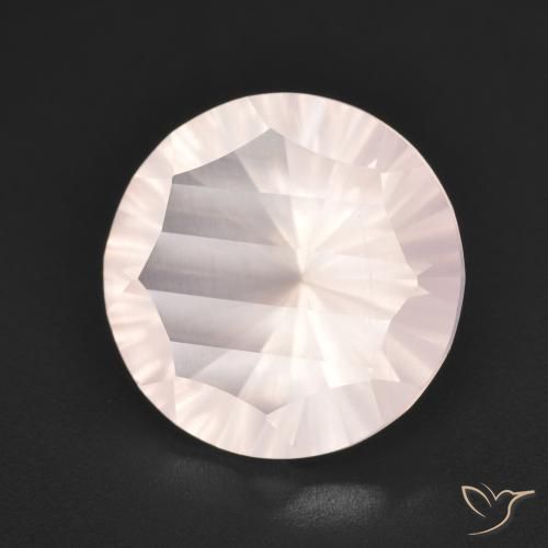 5.06 ct Pink Rose Quartz Stone, Natural Rose Quartz in Round Concave Cut Shape for Sale
