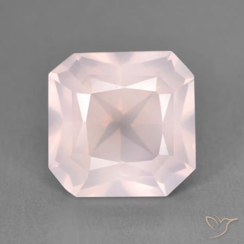 4.15ct Natural Rose Pink Rose Quartz, Emerald Cut, Transparent