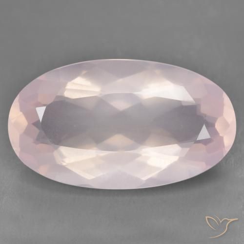 29.20ct Natural Light Rose Pink Rose Quartz, Oval, Transparent