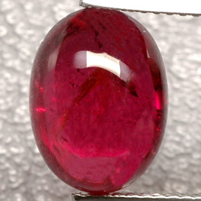 5.64 ct Red Rubellite Tourmaline Stone, Natural Rubellite Tourmaline in Oval Cabochon Shape for Sale