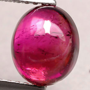 2.26 ct Red Rubellite Tourmaline Stone, Natural Rubellite Tourmaline in Oval Cabochon Shape for Sale