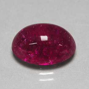 7.57 ct Red Rubellite Tourmaline Gemstone, Rubellite Tourmaline Gem in Oval Cabochon Shape for Sale.