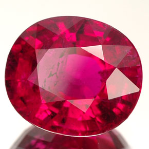 3.29 ct Red Rubellite Tourmaline Stone, Natural Rubellite Tourmaline in Oval Facet Shape for Sale