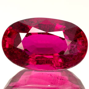 3.61 ct Red Rubellite Tourmaline Gemstone, Rubellite Tourmaline Gem in Oval Facet Shape for Sale.