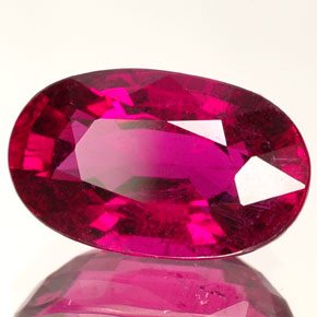 3.61 ct Red Rubellite Tourmaline Stone, Natural Rubellite Tourmaline in Oval Facet Shape for Sale