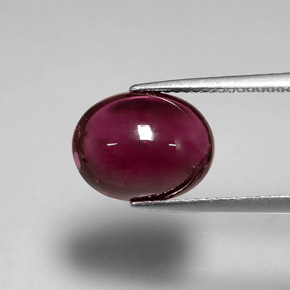 6.46 ct Red Rubellite Tourmaline Gemstone, Rubellite Tourmaline Gem in Oval Cabochon Shape for Sale.