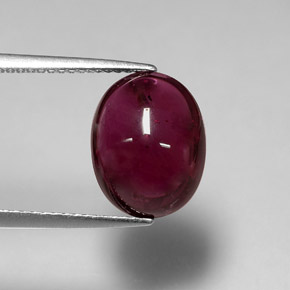 6.46 ct Red Rubellite Tourmaline Stone, Natural Rubellite Tourmaline in Oval Cabochon Shape for Sale