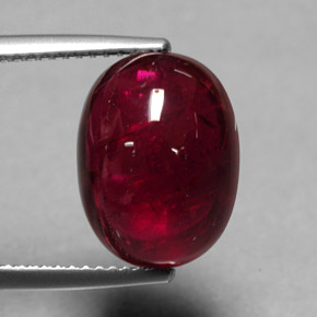 7.59 ct Red Rubellite Tourmaline Stone, Natural Rubellite Tourmaline in Oval Cabochon Shape for Sale