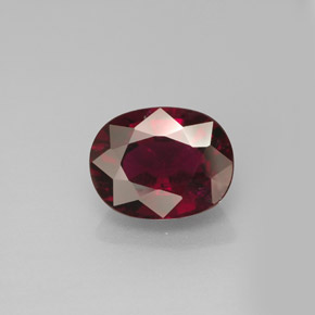 2.05 ct Red Rubellite Tourmaline Gemstone, Rubellite Tourmaline Gem in Oval Facet Shape for Sale.