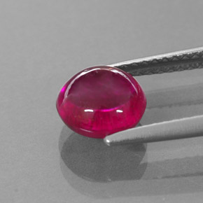 2.04 ct Red Rubellite Tourmaline Gemstone, Rubellite Tourmaline Gem in Round Cabochon Shape for Sale.