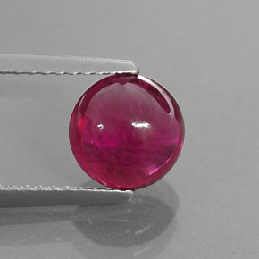 2.04 ct Red Rubellite Tourmaline Stone, Natural Rubellite Tourmaline in Round Cabochon Shape for Sale