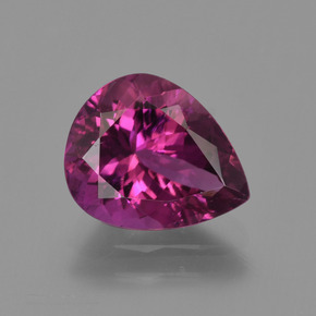 1.98 ct Purple Rubellite Tourmaline Gemstone, Rubellite Tourmaline Gem in Pear Facet Shape for Sale.