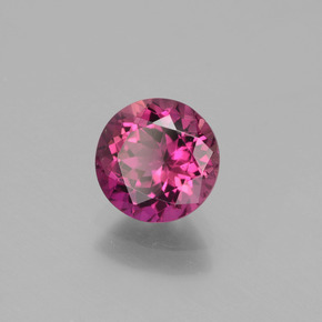 1.26 ct Red Rubellite Tourmaline Stone, Natural Rubellite Tourmaline in Round Facet Shape for Sale