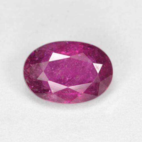 Rapberry Red Rubellit-Turmalin Edelstein - 0.9ct Oval facettiert (ID: 562190)
