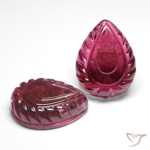 Best Carved Rubellite Tourmalines for Earrings | Matching Earring Set