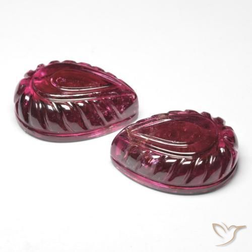 Best Carved Rubellite Tourmalines for Earrings | Matching Earring Set