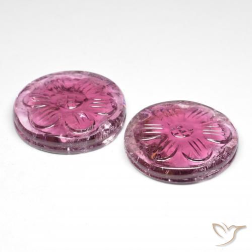 Rubellite Tourmaline Gemstones in 17 mm (calibrated) Size for Sale, Rubellite Tourmaline Stones in Grape Color