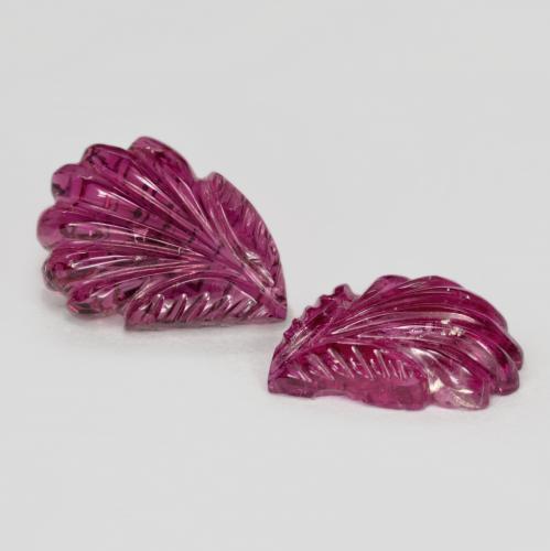 4.78 ctw Red Rubellite Tourmaline Stones, Natural Rubellite Tourmaline in Carved Flower Shape for Sale