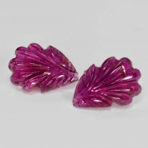 Dark Red Rubellite Tourmaline Gem - 1.5ct Carved Flower (ID: 576884)