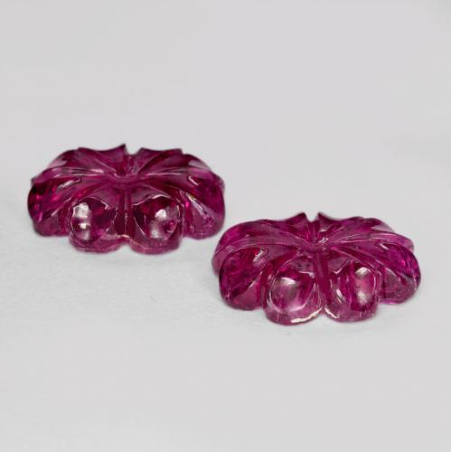 Rubellite Tourmaline Gemstones in 12.5 x 9.6 mm Size for Sale, Rubellite Tourmaline Stones in Raspberry Red Color