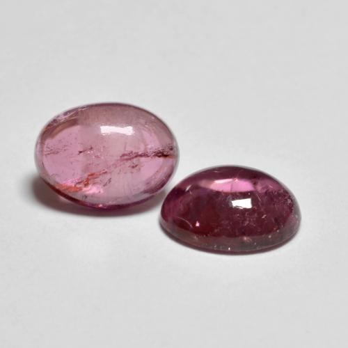 2.53 ctw Purple Rubellite Tourmaline Stones, Natural Rubellite Tourmaline in Oval Cabochon Shape for Sale