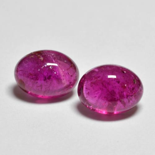 Deep Purple Rubellite Tourmaline Gem - 1.6ct Oval Cabochon (ID: 577676)
